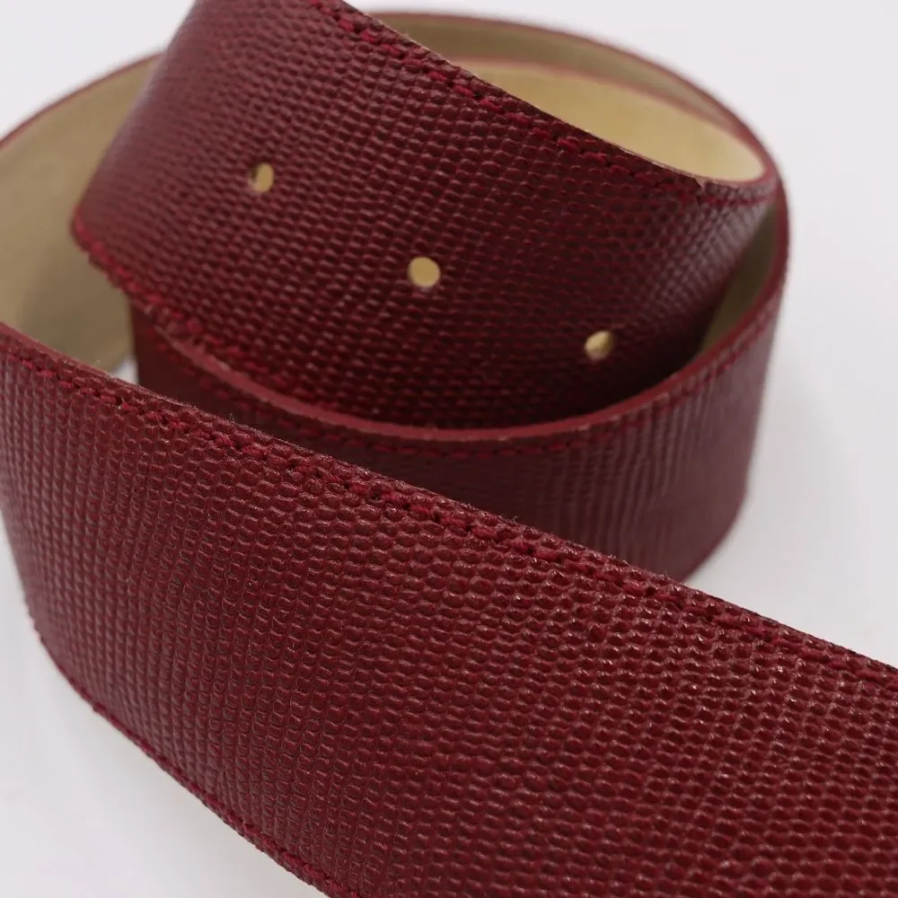 Vintage Red Textured Leather Bonded Belt Retro Funky Groovy M/L
